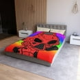 thumbnail image 1 of Lol Rainbow Armored Red Future Alien Cyborg Machine Visitor Microfiber Duvet, 1 of 7
