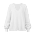 thumbnail image 2 of Sudadera De Mujer, Patrón De Gofres, Mano De Obra Fina, Suéter De Otoño, Color Puro Para Oficina ANGGREK  Otros, 2 of 5