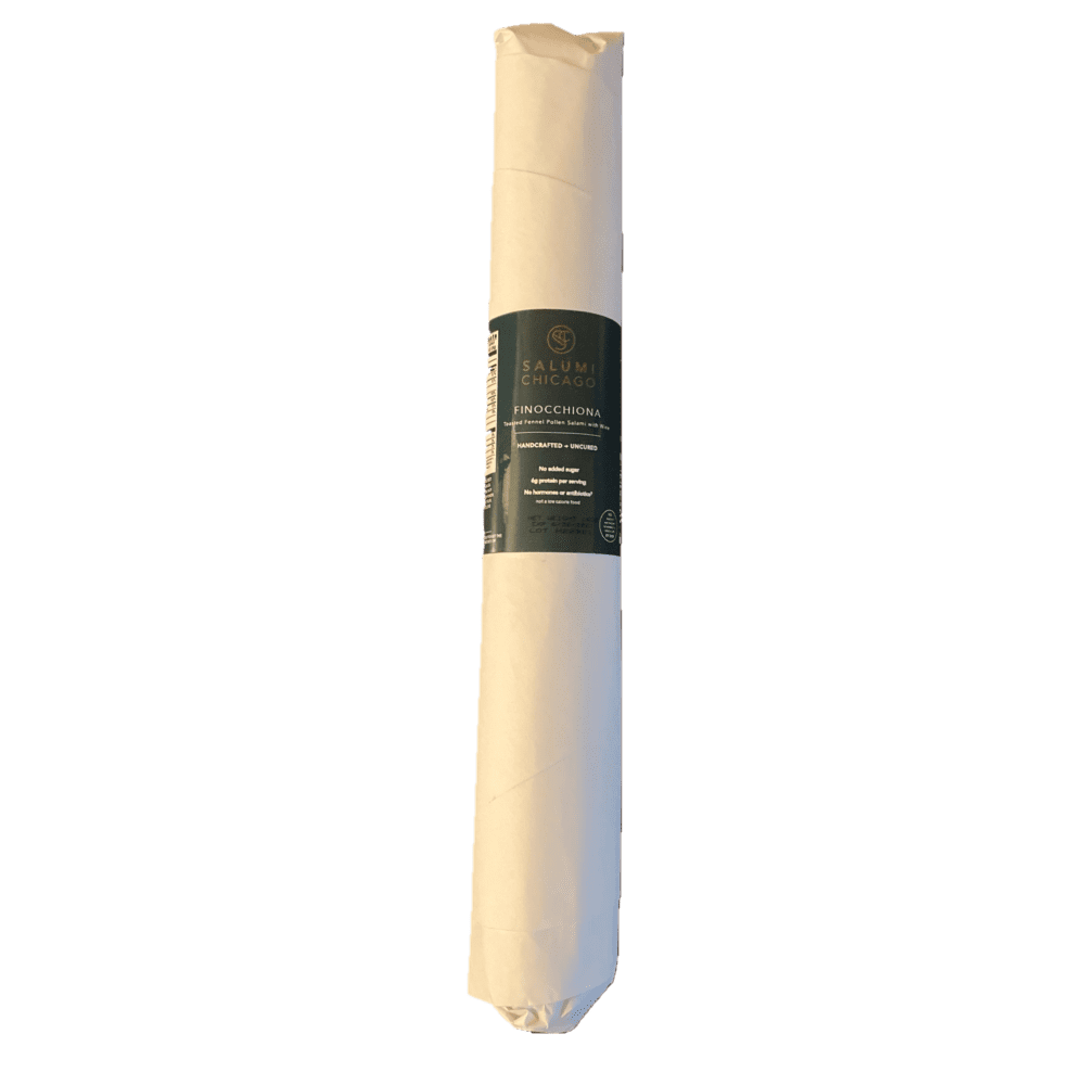Salumi Chicago Artisan Salami (Finocchiona) - Uncured, Gluten Free, Sugar Free, Keto Snack (14 oz.)