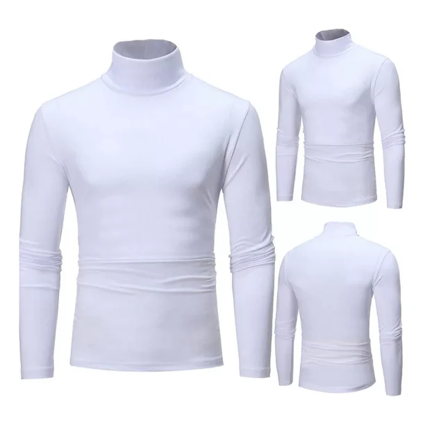 A Camisa De Fondo Simple Cuello Tortuga Manga Larga Hombres Walmart en linea