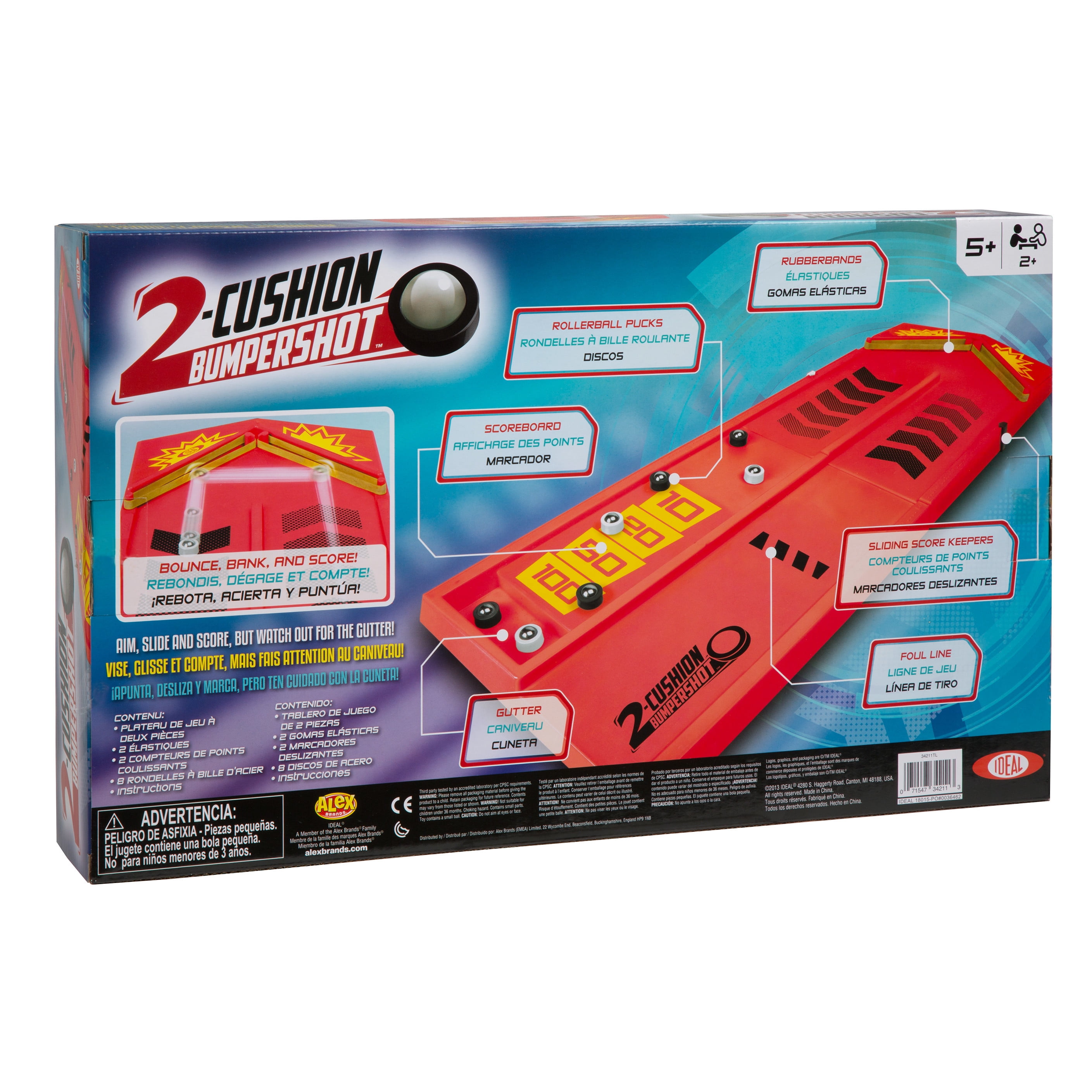 Ideal Two Cushion Bumpershot Tabletop Game Walmart Com Walmart Com