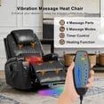 thumbnail image 4 of Dual Motor Power Swivel Rocker Recliner Chair for Adults with Heat and Massage, Electric Wall Hugger Rocking Recliner for Nursery Living Room with LED Lights, USB A&C Ports, 4 of 9