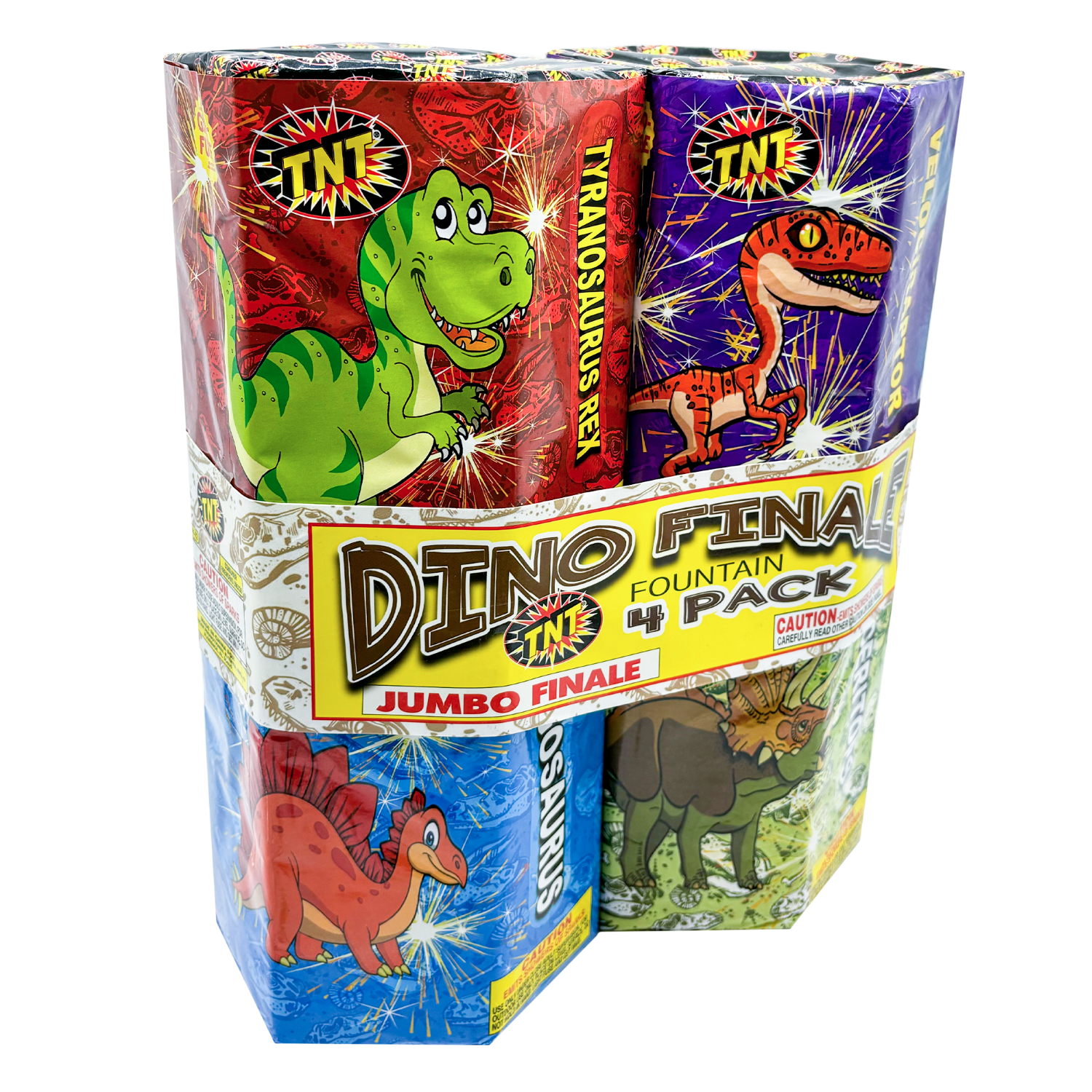 TNT Fireworks, Dino Finale 4 Pack , Ground Based Fountains, Any Occasion