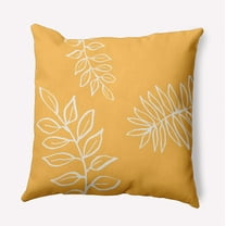 16"x16" Simply Daisy Fern Leaves Poly Accent Pillow, Yellow Qty 1