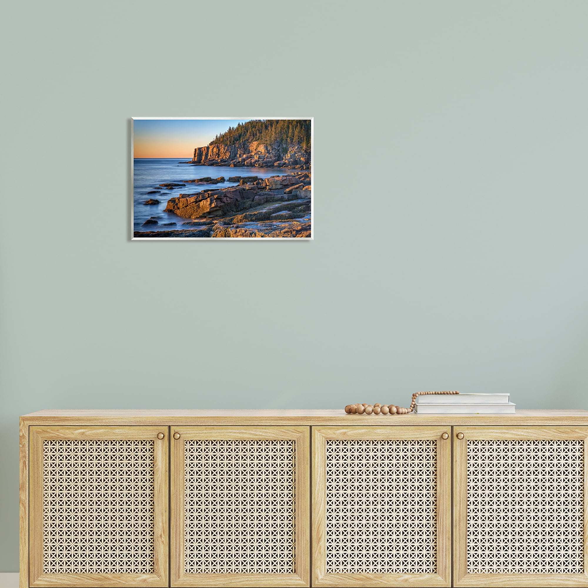 Stupell Rocky Cove Ocean Cliffs Landscape Photography Wall Plaque Unframed Art Print Wall Art