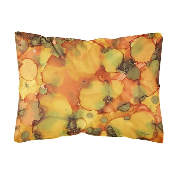 Carolines Treasures 8976PW1216 Abstract in Orange and Greens Fabric Decorative Pillow , 12H x16W, multicolor