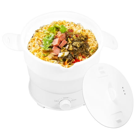 

Grusce 1.2L Portable Hot Pot Electric with 2 Modes Non-stick Sauté Pan Mini Ramen Noodle Cooker for Pasta Oatmeal Soup Steak