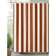 thumbnail image 3 of Burnt Orange Stripe Waterproof Fabric Shower Curtain, Farmhouse Striped Abstract Art Shower Curtain for Bathroom Curtains Bathtubs Hotel Washable Shower Curtains with 12 Hooks Standard 60x72, 3 of 6