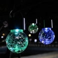thumbnail image 4 of 3 Pack Hanging Solar Lights Outdoor Multi-Color Changing Cracked Glass Ball Lights for Patio Decorations, 4 of 5
