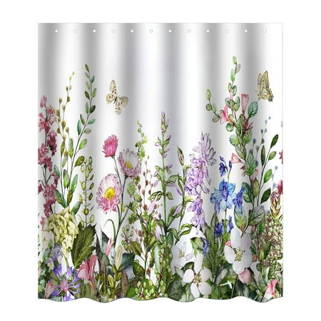 BKBP Waterproof Shower Curtain 70x70 Inch with 12 Hooks, Heavy-Duty PEVA Bathroom Curtain for Tub Enclosure, Machine-Washable Quick-Dry Mold-Resistant Design