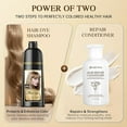 thumbnail image 4 of 3-in-1 Natural Hair Dye Shampoo & Hair Repair Conditioner Bundle - Gray Coverage & Deep Moisture - Vegan, Sulfate-Free, Color-Safe - Argan Oil, Collagen - 2x400ml (ASH BLONDE), 4 of 6