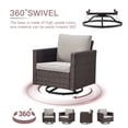 thumbnail image 6 of PARKWELL Outdoor Oversized Patio Furniture Set with Fire Pit Table, All-Weather Wicker Sectional Swivel Rocker Chairs Sets,Luxury Conversation Set for Porch, Balcony, Deck, Brown/Beige, 6 of 12