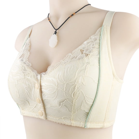 Beige Bras for Women No Underwire High Support Bras for Women Adjustable Strap Full Coverage Up Bras Comfortable No Underwire Wireless Bras