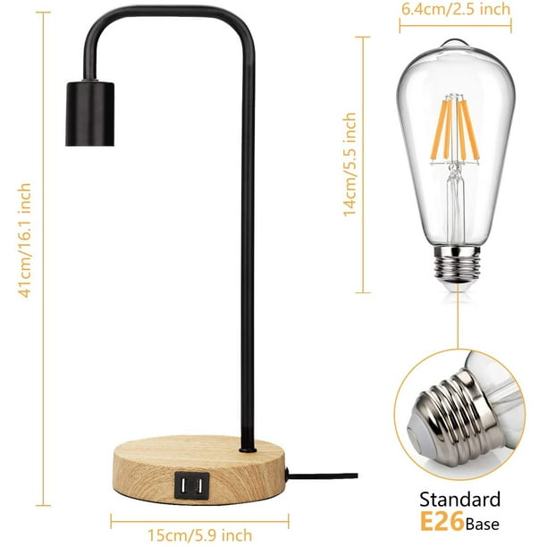 Lampe de table à commande tactile, lampe de bureau USB, lampe de