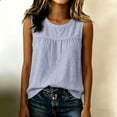 Basic Tank Tops for Women Cotton Linen Tops Sleeveless Round Neck ...
