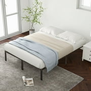 Full Size Bed Frame Classic Metal High Platform Bedframes with Under Bed Storage, 14 Inch High, Black