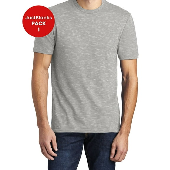 JustBlanks Men's Short Sleeve Medal T-Shirt 4.9-ounce, 90/10 Combed Ring Spun Cotton/Poly Jersey Crew Neck T-Shirt for Men - Light Grey - 4X-Large