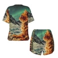 thumbnail image 5 of Lsque Space Adventurer Cat Women's Short-Sleeved Pajama Set - 2 Piece Soft and Lightweight Sleepwear Set-Small, 5 of 9