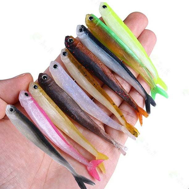 Tongliya 10pcs/bag two-color split soft bait 8.5CM/2.6G plastic soft bait  bionic lure 6# color 