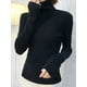 thumbnail image 1 of ZOKI-Jersey de cuello alto para mujer, jersey de manga larga, ajustado, elástico, coreano, básico Simple, barato, Top de Color sólido, novedad de otoño, 2023, 1 of 4