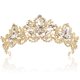 thumbnail image 3 of Tiara dorada, tiaras y coronas de boda para mujer, tiara de reina con diamantes de imitación para mujer, corona de princesa, tiara de cumpleaños, diademas para bodas, bailes, fiestas nupciales, disfra, 3 of 4