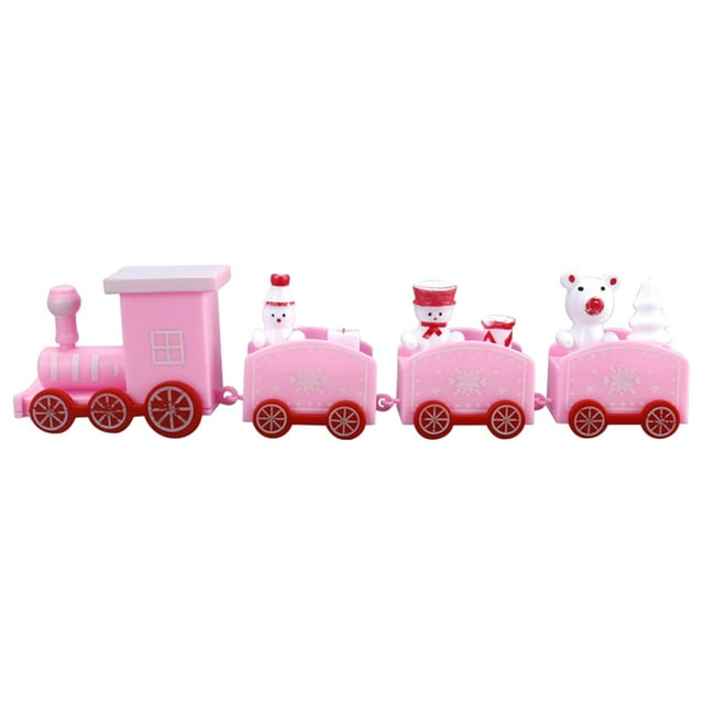 Juego de tren de Navidad Hermoso adorno navideño Juguete Regalo para niños Decoración del hogar (Rosa)