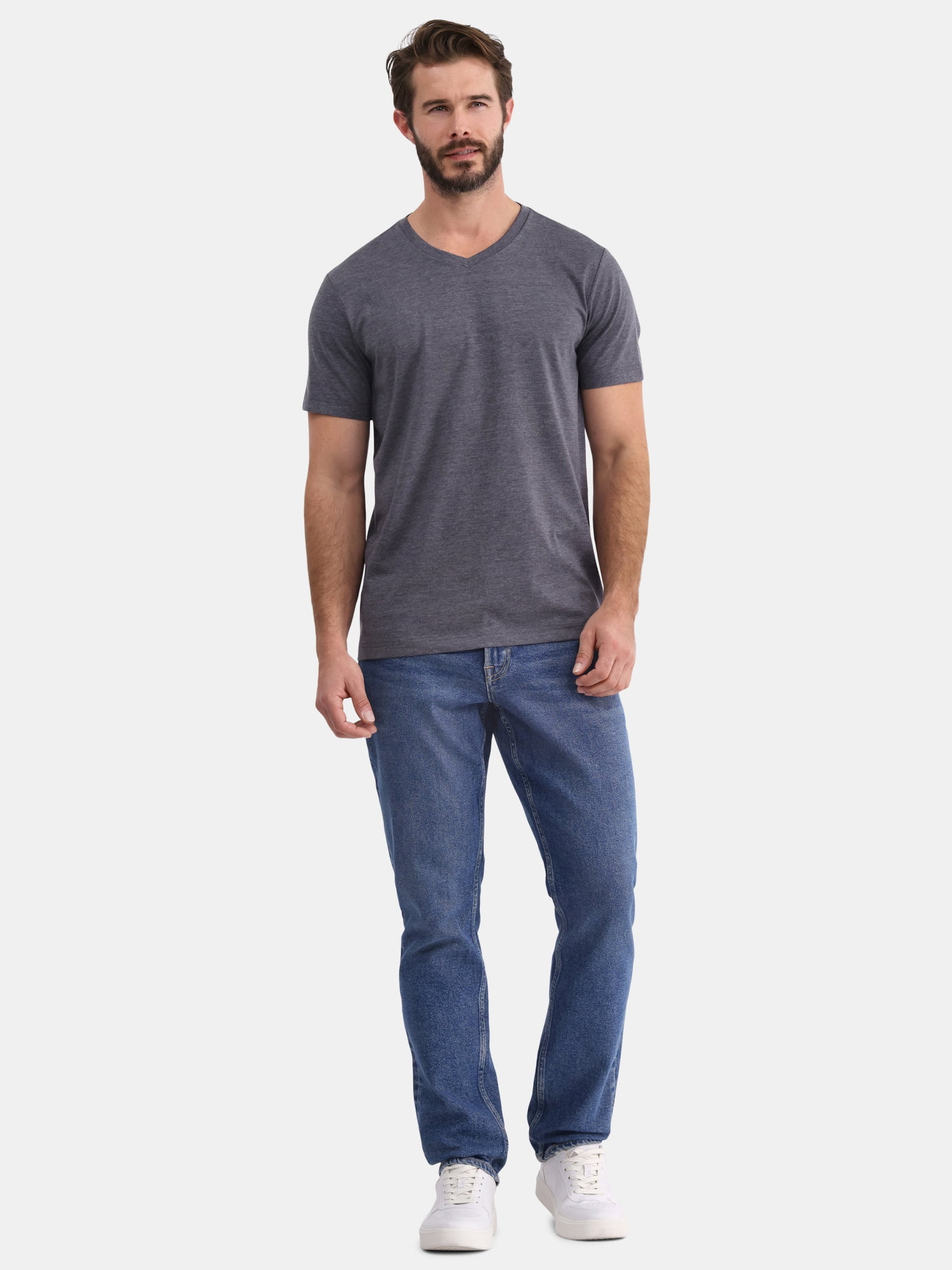 George Men's & Big Men's Relaxed Fit Short Sleeve V-Neck Tee, Sizes S-3XL