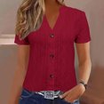 thumbnail image 2 of WRKEKC Short Sleeve Shirts for Women, Summer T-Shirts for Women, Women's Summer Short Sleeve Shirts Casual Tops V-Neck Trendy Blouses T-Shirts, 2 of 7