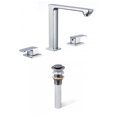 thumbnail image 1 of American Imaginations AI-33705 3H8-in. CUPC Approved Lead Free Brass Faucet Set In Chrome Color - Drain Incl., 1 of 8