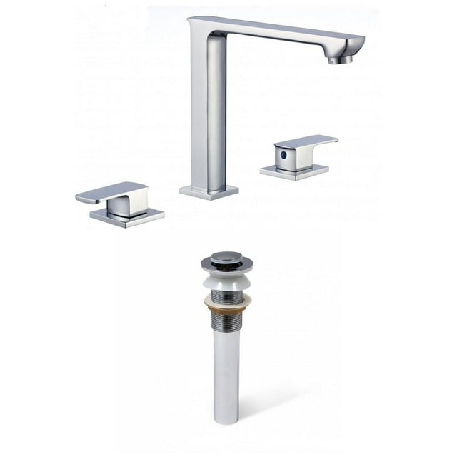 American Imaginations AI-33705 3H8-in. CUPC Approved Lead Free Brass Faucet Set In Chrome Color - Drain Incl.