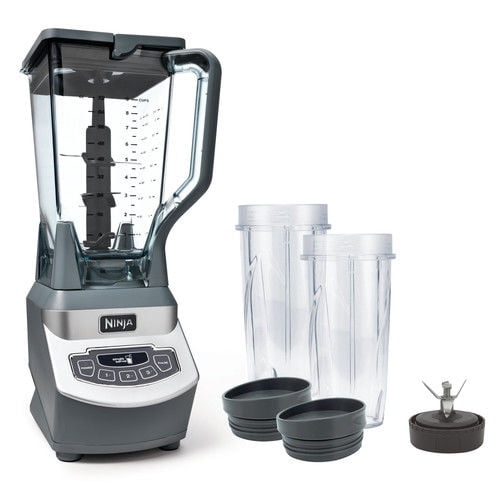 Photo 1 of Ninja BL660 Professional Countertop Blender with 1100-Watt Base, 72 Oz Total Crushing Pitcher and (2) 16 Oz Cups for Frozen Drinks and Smoothies, Gray
