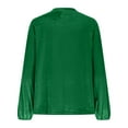 thumbnail image 4 of Womens Velvet Tops And Blouses Dressy Long Sleeve V Neck formal Casual Elegant Button Velvet Tops Loose Work Tunic T Shirts Winter Fall Fashion 2025, 4 of 5