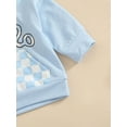thumbnail image 6 of Bagilaanoe 2Pcs Newborn Baby Girl Boy Casual Sweatsuit Letter Plaid Print Long Sleeve Hooded Pullover Tops+ Trousers 6M 12M 18M 24M Fall Long Pants Set, 6 of 9