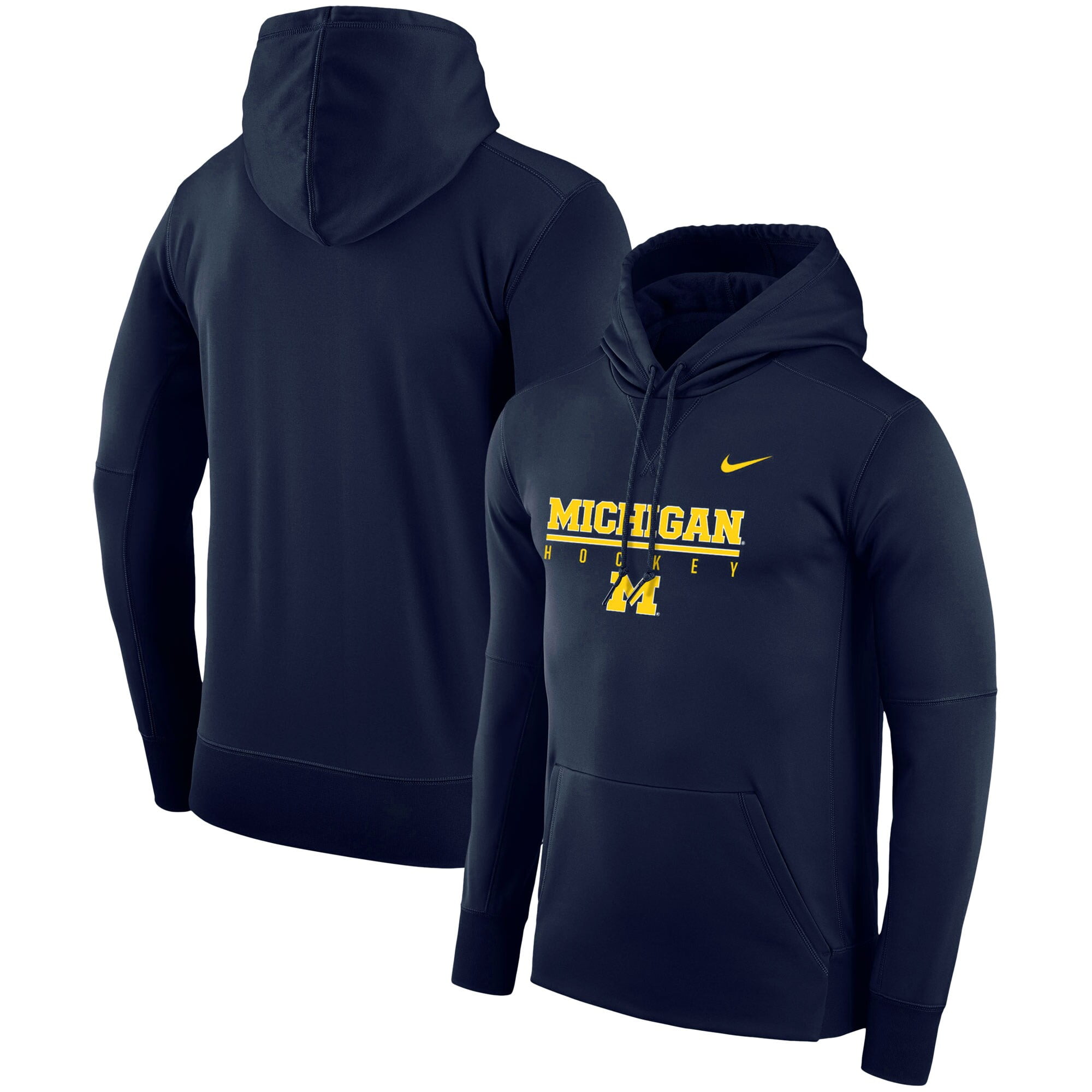 Michigan Wolverines Nike Hockey Drop Performance Pullover Hoodie - Navy ...
