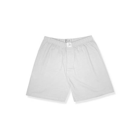 Biagio Men's Solid SILVER GREY Color BOXER 100% Knit Cotton Shorts ...