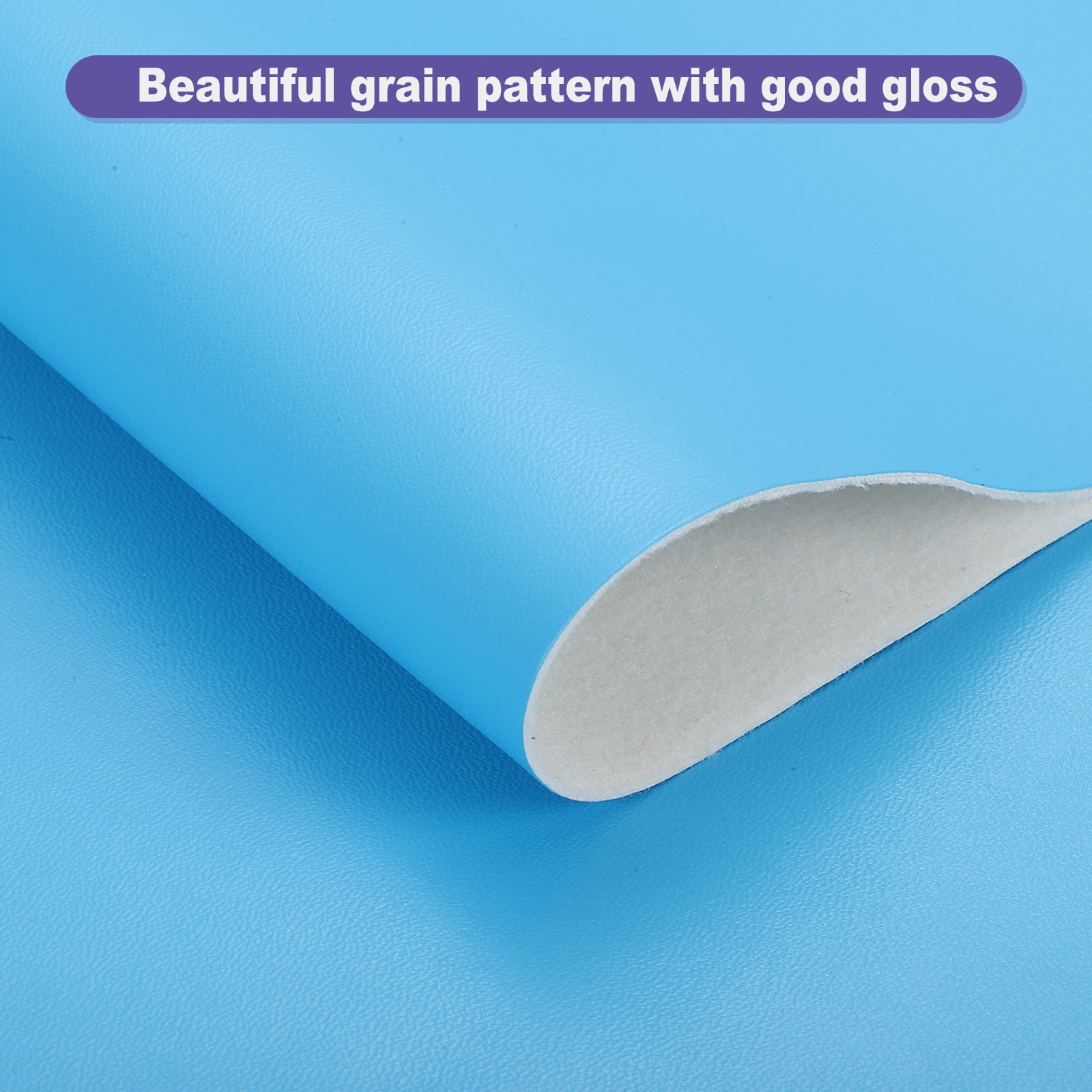 Uxcell Faux Leather 1 Yards Length 1mm Thick PU Leather for Sofa Bags DIY Crafts, Sky Blue