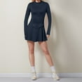 thumbnail image 2 of Sports And Leisure Tight Waist Long Sleeve Flared Skirt Two Piece Set, 2 of 2