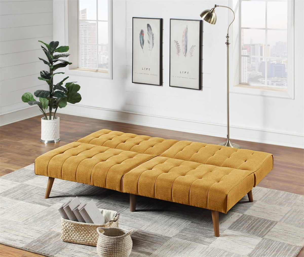 Mid century 2024 modern futon bed