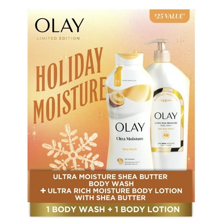 Olay Holiday Hydration Gift Pack with Hyaluronic Body Wash, Lotion, and Beauty Bar