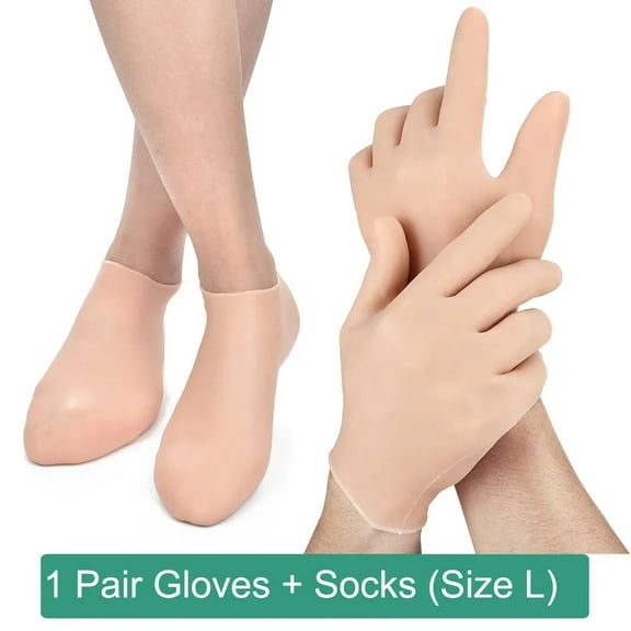 1 Pair Elastic Foot Care Socks/Moisturizing Gloves - Foot Hand Spa, Skin Protection, Anti Cracking/Dryness, Unisex