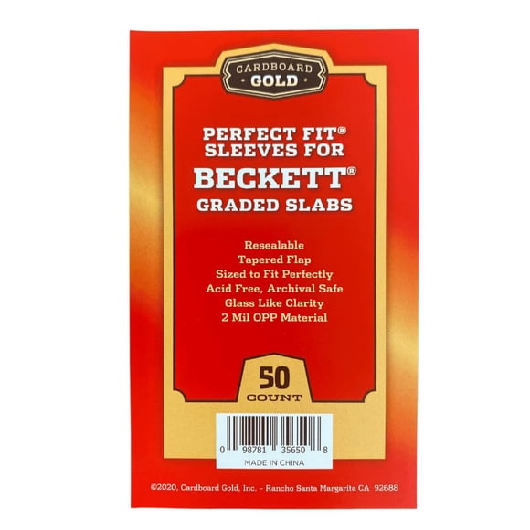 Fundas doradas de cartón para losas graduadas Beckett de 50 quilates
