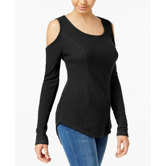 Ultra Flirt Juniors Cold Shoulder Thermal Top Black XS