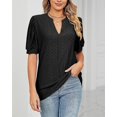 thumbnail image 4 of Womens Summer Tops, V Neck Ruffle Sleeve Blouses, Short Sleeve Casual Tops T-shirts, 4 of 4