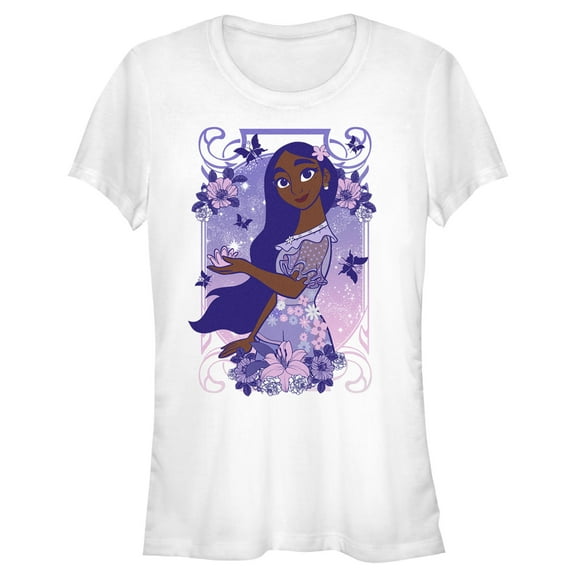 Junior's Encanto Isabela Pretty in Purple Graphic Tee White X Large