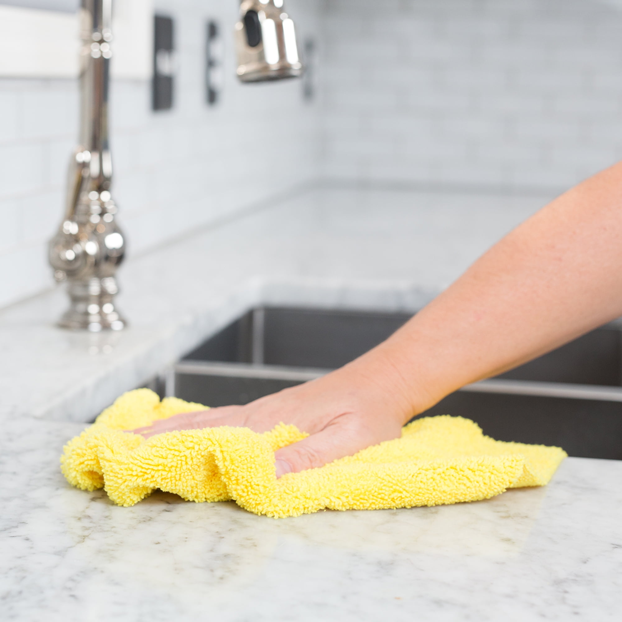 Auto Drive Microfiber Multi-Purpose Cleaning Towels 10 Pack, Yellow