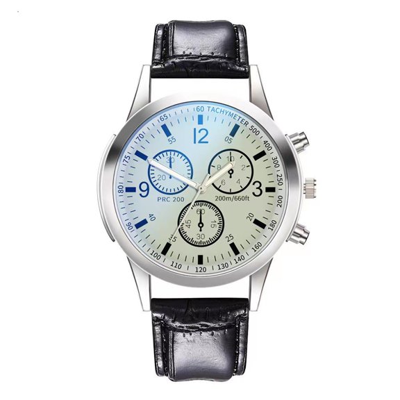 Resicozy Men's Stainless Chronograph Watch, Big Face Silver Easy to Quartz Watch, Date Arabic Numerals Dial Dress Watch for Men 2026 D