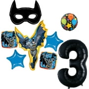 Mayflower Products Batman 3rd Birthday Party Supplies and Bat Mask Balloon Bouquet Decoration