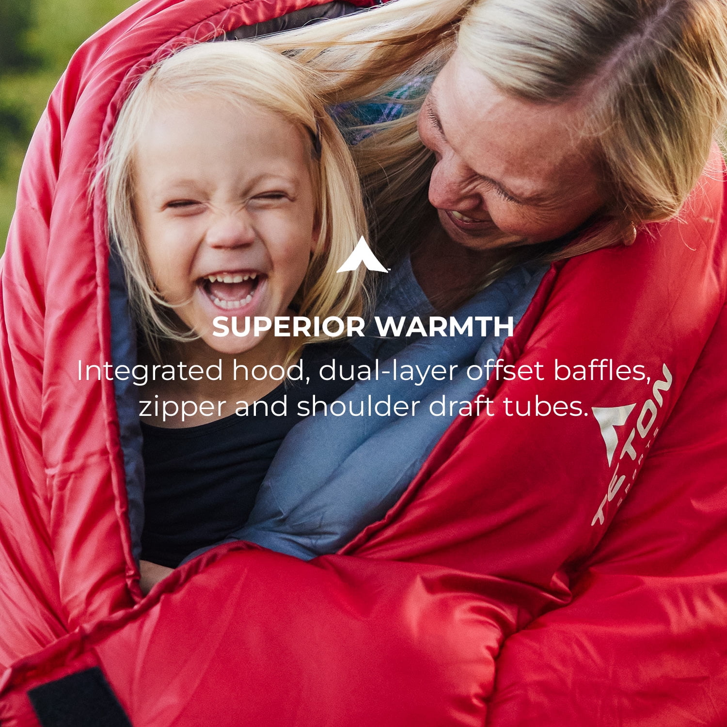 Teton Celsius XL 0°F Sleeping Bag – Cold‑Weather Oversized Sleeping Bag with Mummy Hood, Draft Tubes & Compression Sack, Fits Adults up to 6'6" – Ruby Red