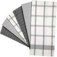 thumbnail image 6 of Bumble Towels Premium Kitchen Towels (20”x 28”, 6pc Pack) Large Cotton Kitchen Hand Towels – Check Flat & Terry Tea Towels Set - Grey Color, 6 of 6