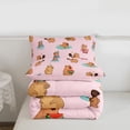 thumbnail image 5 of Erosebridal Rodent Animals Capybara Twin Comforter Sets,Cute Animals Bedding Set For Girls Kids ,Reversible Pink 2-Piece, 5 of 7